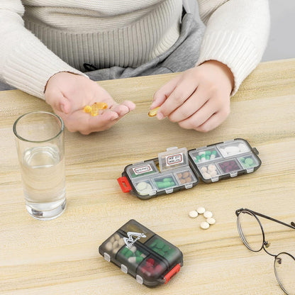 Tablettenbox 7 Tage, Pillendose 10 Fächer, Handlich Leicht