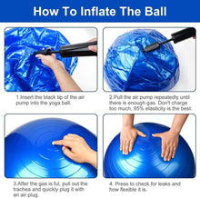 Gymnastikball mit Fußpumpe, 55cm/65cm Anti-Burst Yoga