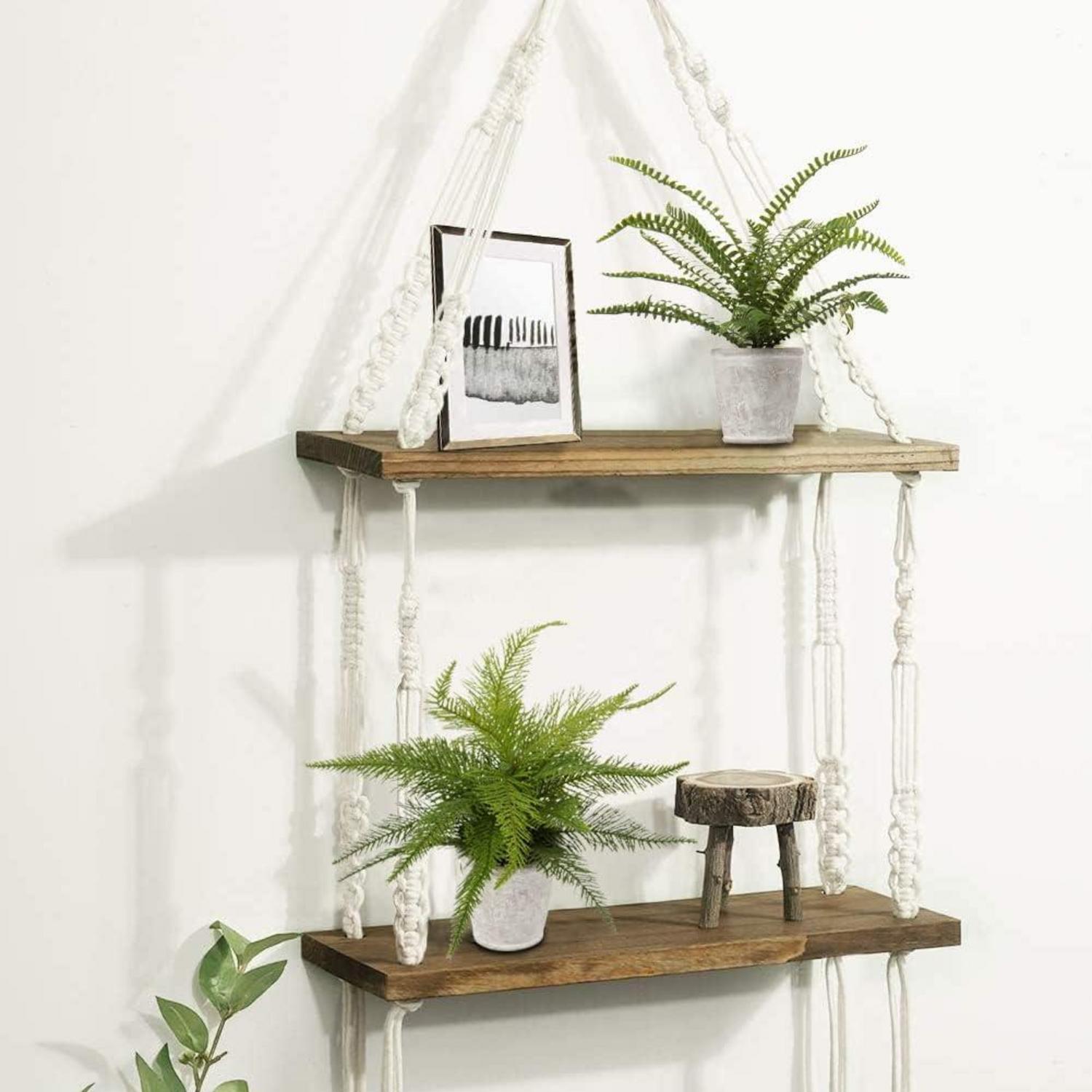 2er Set Künstliche Boston Farn Zimmerpflanze im Zementtopf Grün