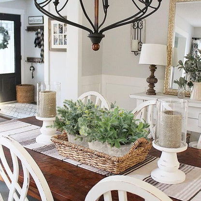 Kunstpflanzen 3er Set Eukalyptus Rosmarin Kräuter Zementtopf