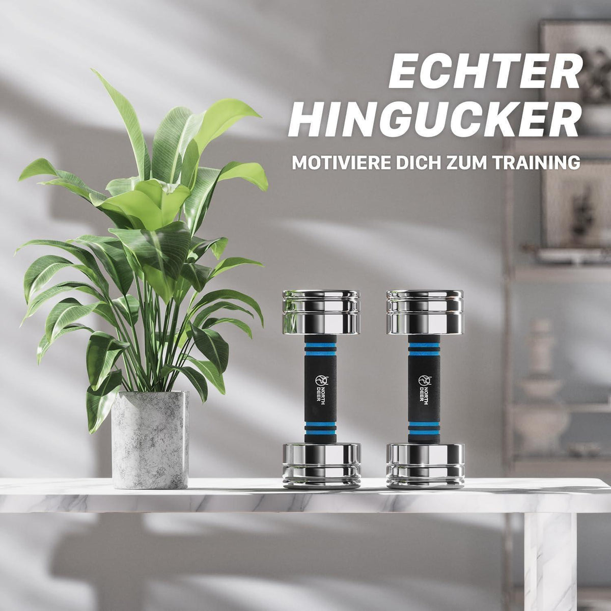 Einstellbare Stahl Kurzhanteln 2x10kg Blau mit Schaumstoff-Griff