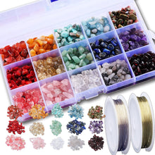 Edelstein Perlen Set zum Schmuck Basteln DIY mit Kupferdraht 0.5mm