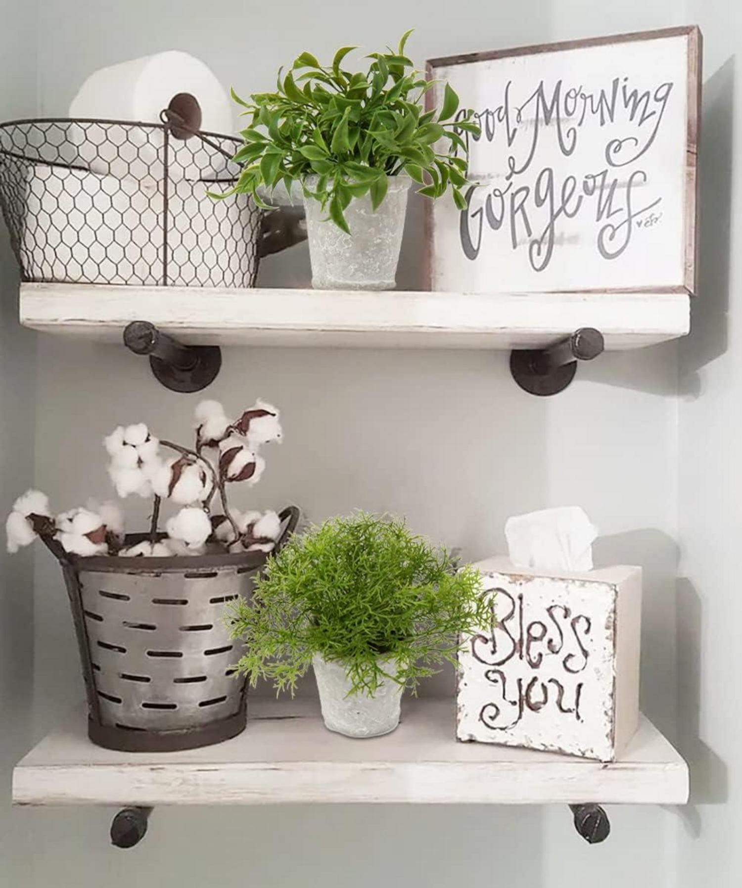 Kunstpflanzen Set Eukalyptus Rosmarin Kräuter Zementtopf 3er