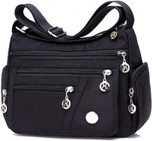 Leichtes Nylon-Oxford-Gewebe mit Mehrfachtaschen Schwarz