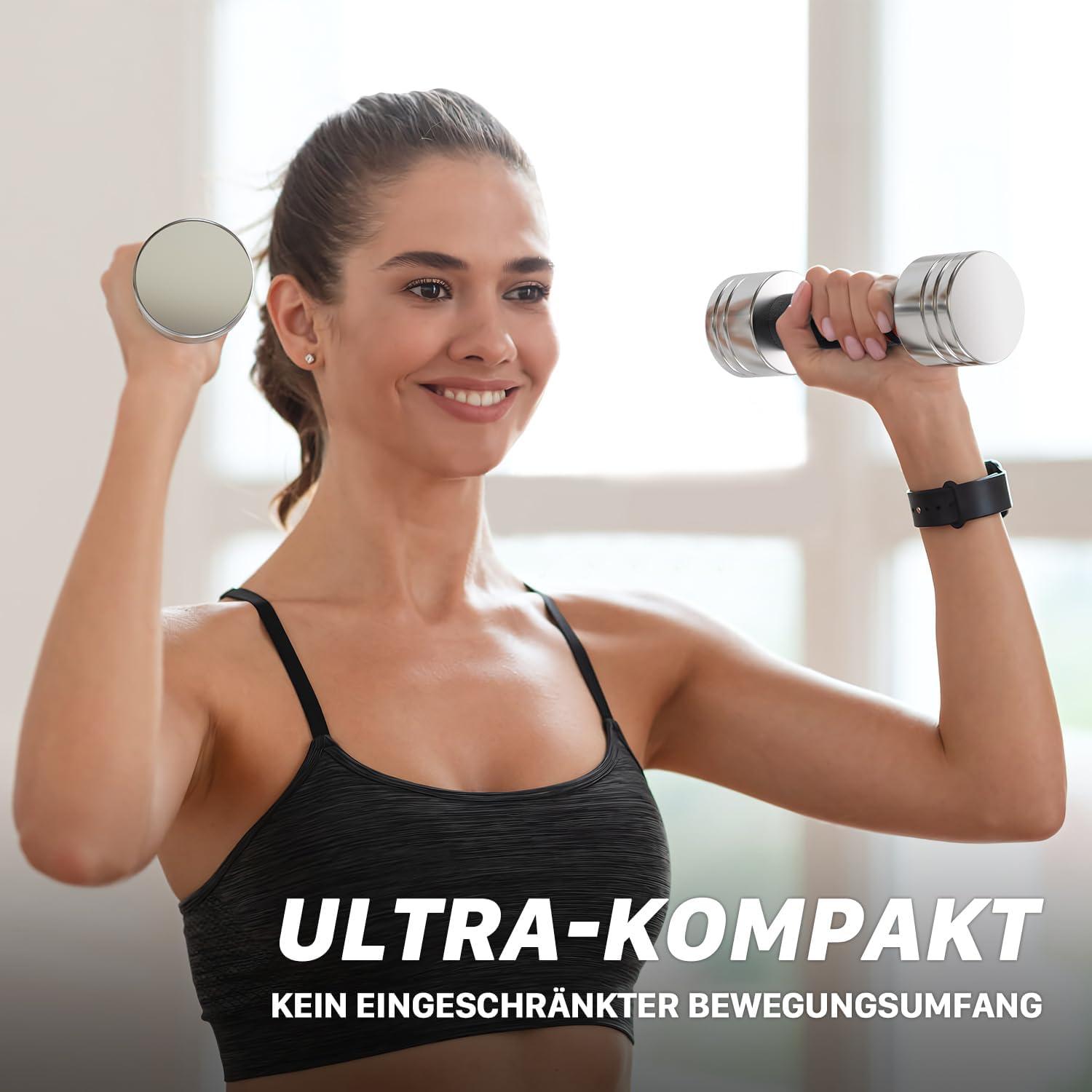 Stahl Kurzhanteln Ultrakompakt einstellbar 2,5kg-25kg, Schaumstoff-Griff, Rot