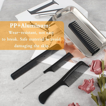 34 Stück Profi Styling Kamm Set Schwarz inkl. 24 Klammern