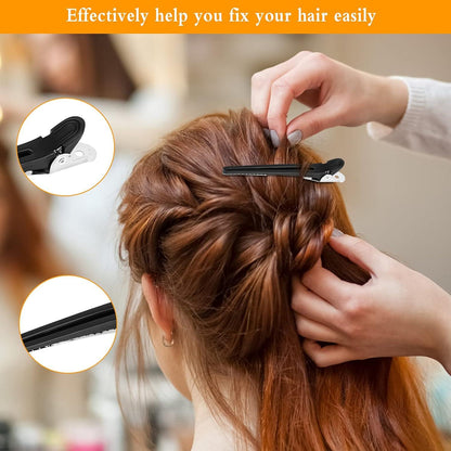 34-teiliges Profi Styling Kamm Set Schwarz mit Klammern Friseurwerkzeug