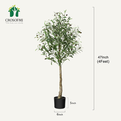 CROSOFMI Künstlicher Olivenbaum 150 cm Seidenbaum 2er Pack
