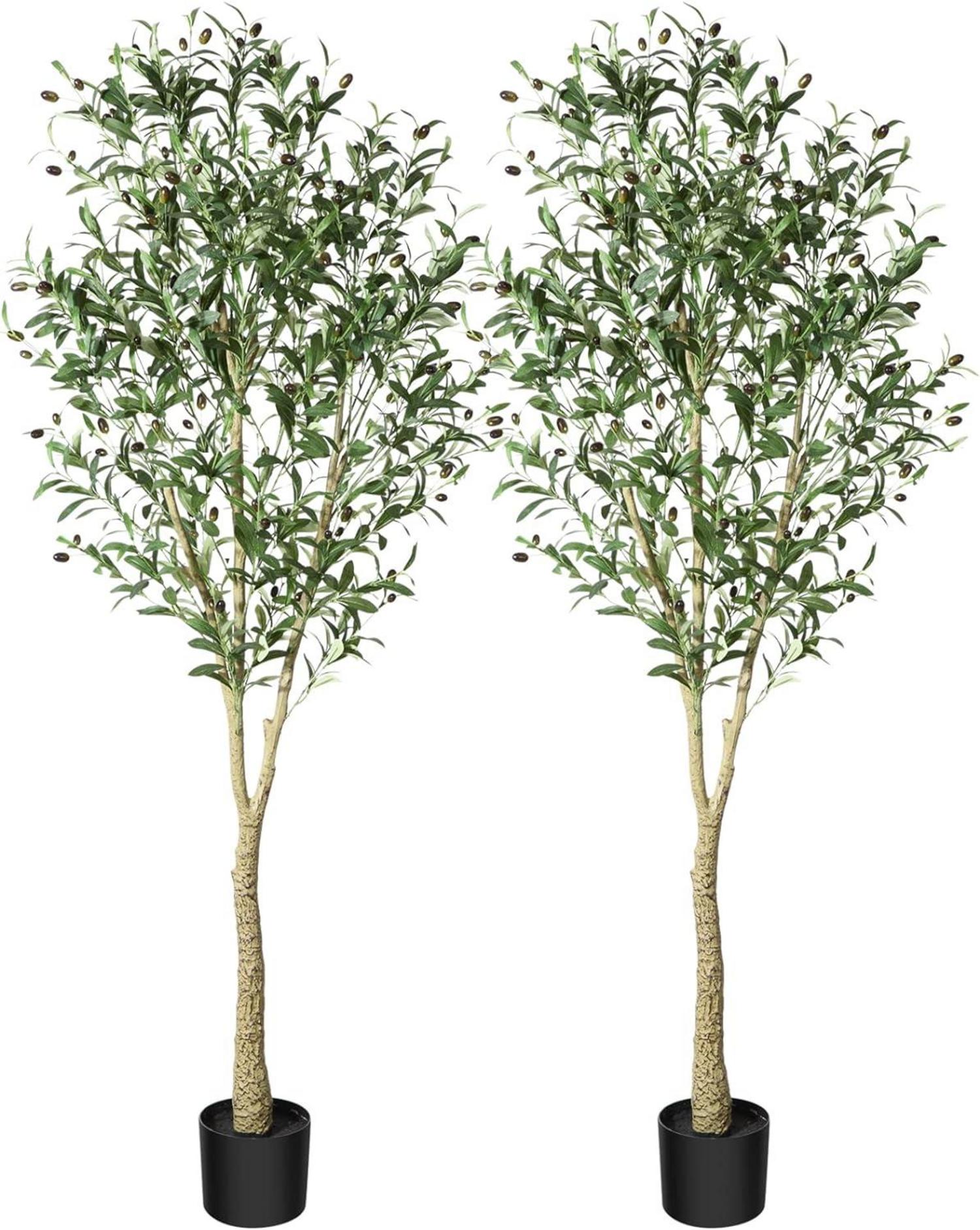 Künstlicher Olivenbaum Pflanze 180cm Tropische Plastik Topf Indoor