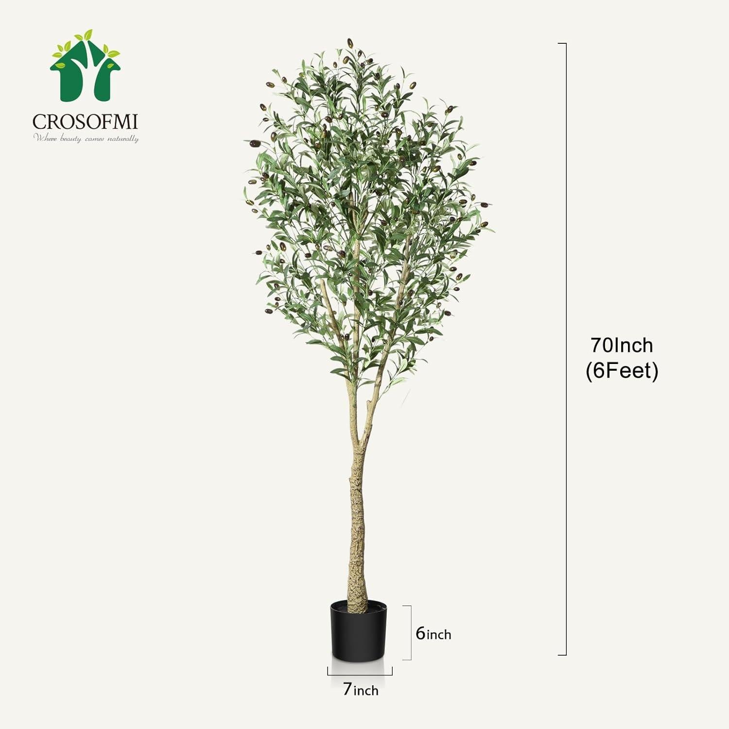 Künstliche Olivenbaum Pflanze 180cm Tropisch-Exotische Deko für Indoor