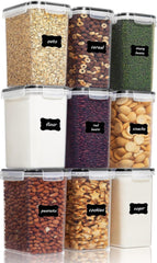 Vorratsdosen Set Müsli Schüttdose Frischhaltedosen 9 Etiketten Schwarz