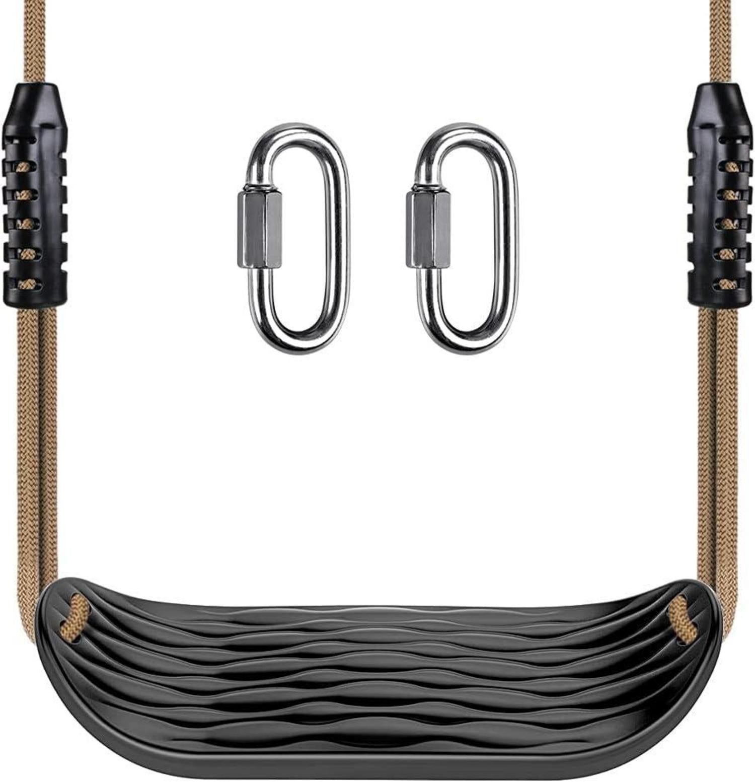 SELEWARE Schaukelsitz Robustes Set 2m Verstellbares Seil 2 Karabiner
