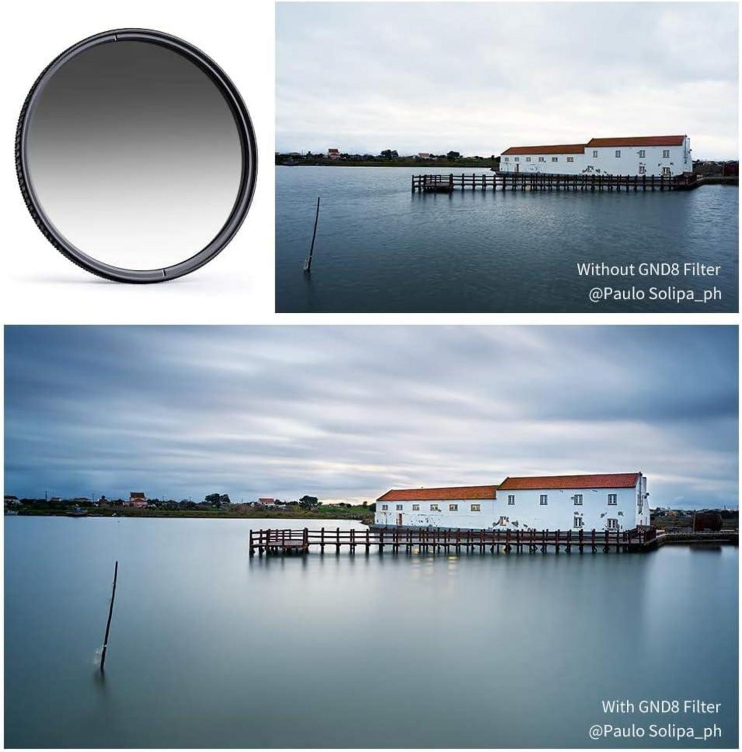 67mm Soft GND8 Verlaufsfilter ND0,9 Grauverlaufsfilter optisches Glas