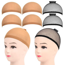 Perücke Wig Caps Nylon Haarnetz 6 Stück Set Schwarz Hellbraun