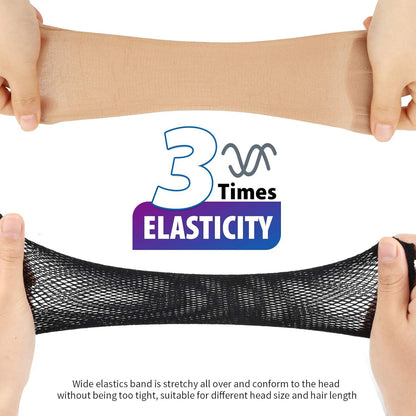 FANDAMEI 6er Packung Nylon Perücke Caps in Schwarz und Hellbraun