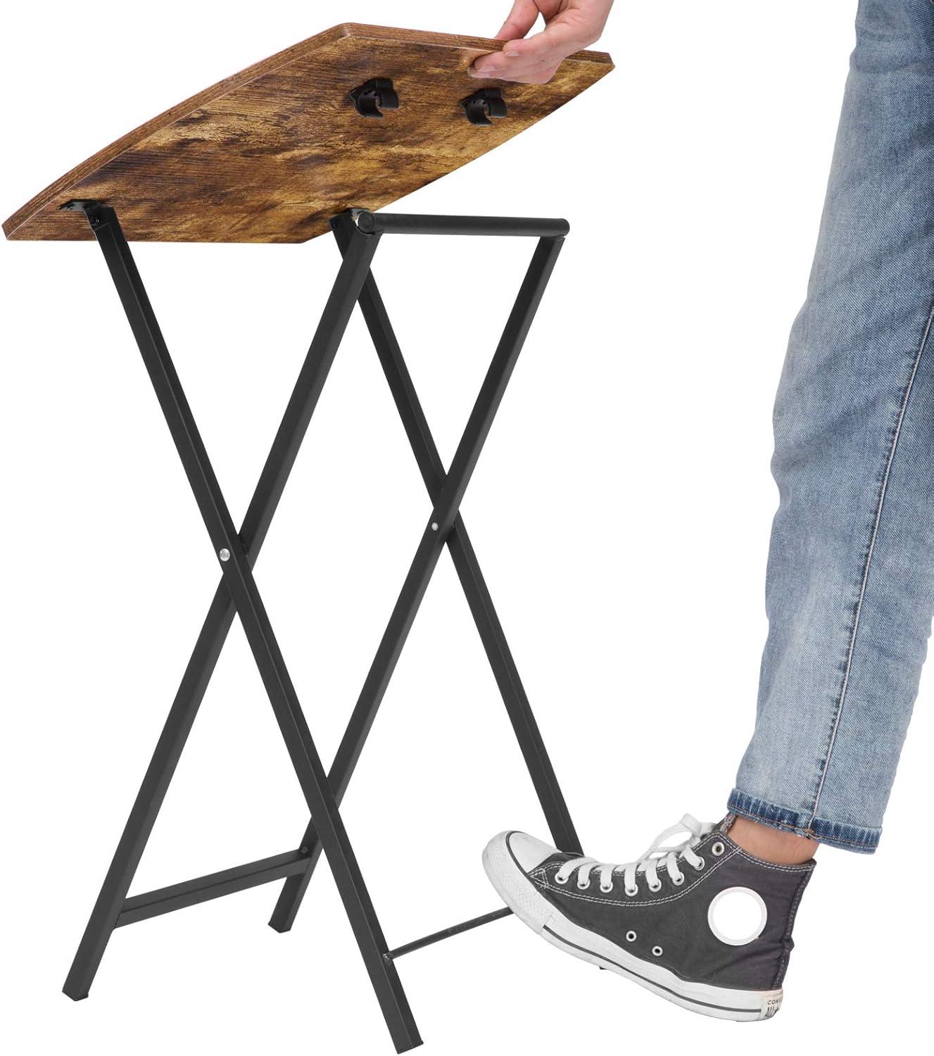 Klappbarer Beistelltisch im Industriestil Dunkelbraun
