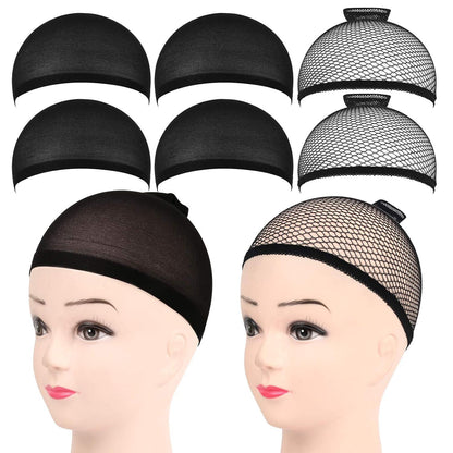 6 Stücke Nylon Wig Caps Haarnetz für Perücke - Schwarz