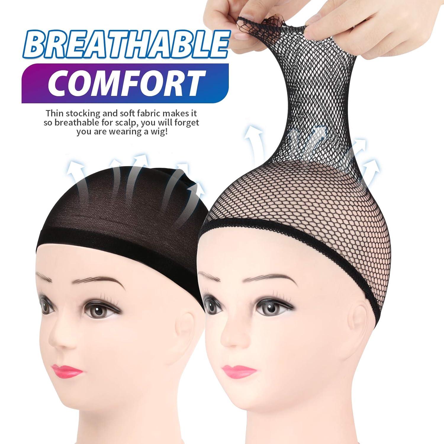 6 Stücke Nylon Wig Caps Haarnetz für Perücke - Schwarz