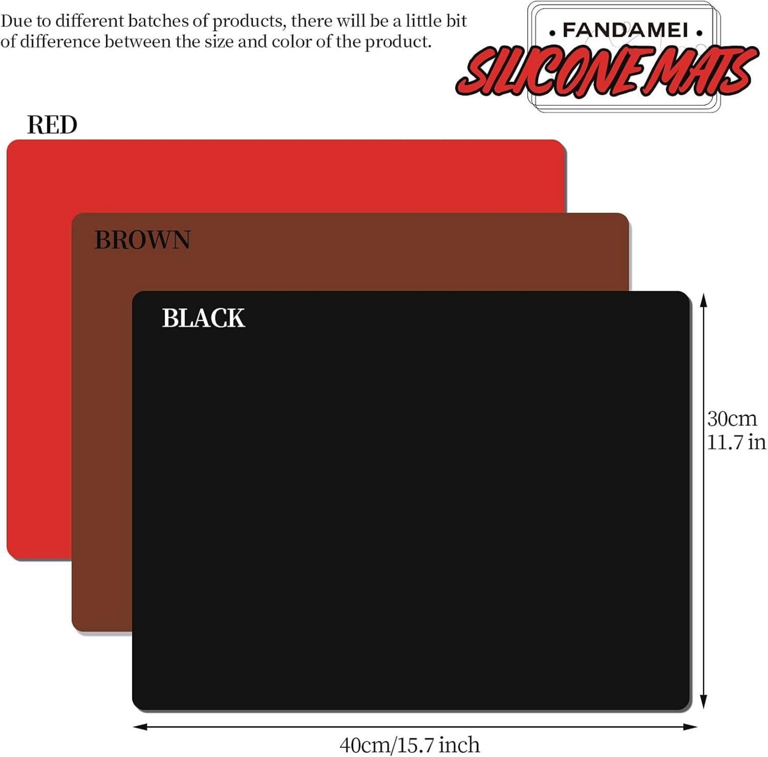 Silikonmatte 30x40 cm 3er Set Antihafte Bastelmatte Schwarz