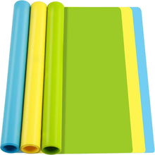 3er Set Silikon Matte Bastelmatte 30x40cm Blau Gelb Grün