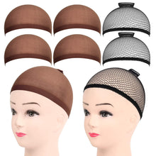 6er Set Schwarz & Dunkelbraune Haarnetze für Perücken Wig Caps