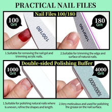 Nagelfeile Set 100/180, Buffer Gelnägel Maniküre Pediküre