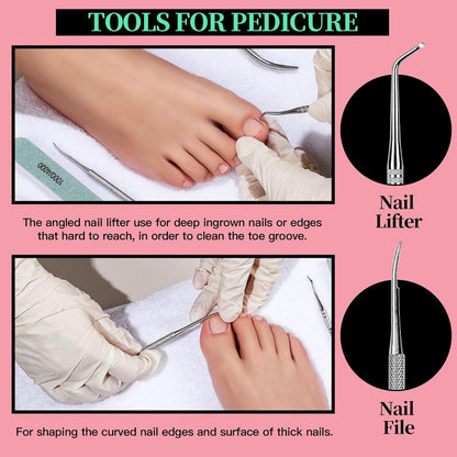 Professionelles Nagelpflege Set Maniküre Pediküre Feilen Buffer Zange Eckenheber