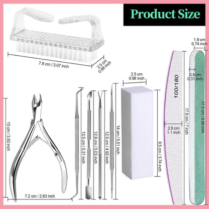 Professionelles Nagelpflege Set Maniküre Pediküre Feilen Buffer Zange Eckenheber