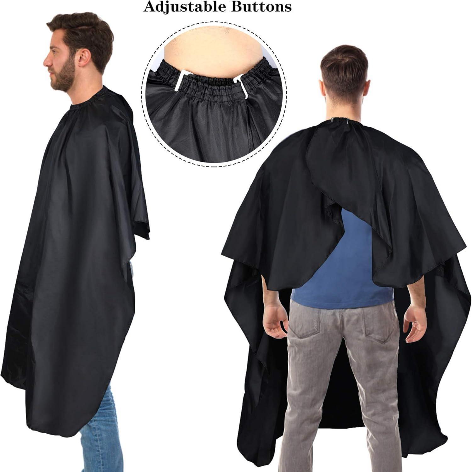 Professioneller Friseurumhang mit Halsbürste und Friseurkamm, Schwarz