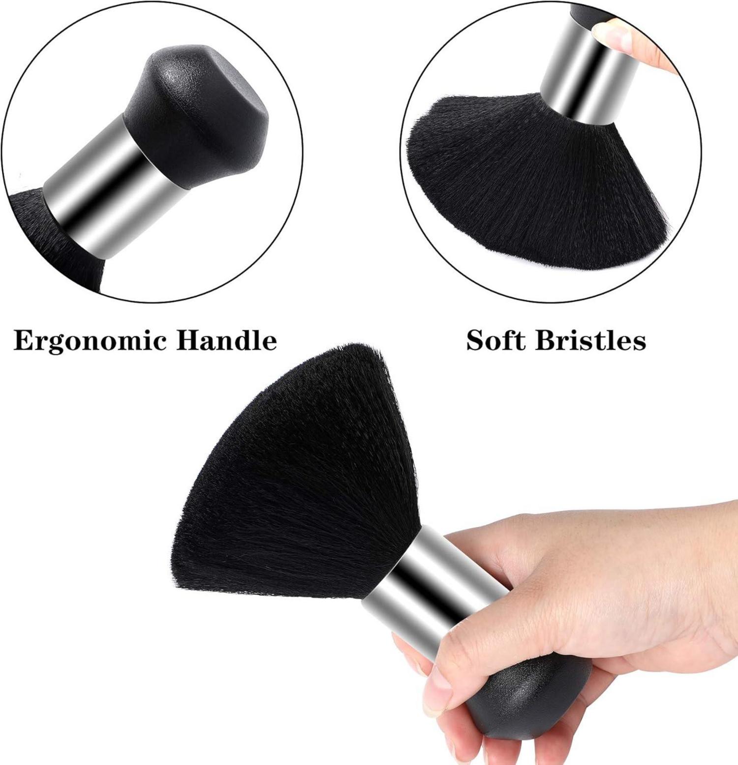 Schwarzer Friseurumhang mit Nackenbürste und Kamm-Set, Salon Zubehör