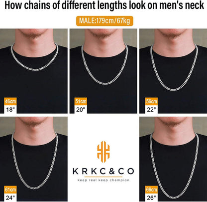 Herren Panzerkette 6mm Edelstahl 18K Gold vergoldet 66cm Cuban Link Chain