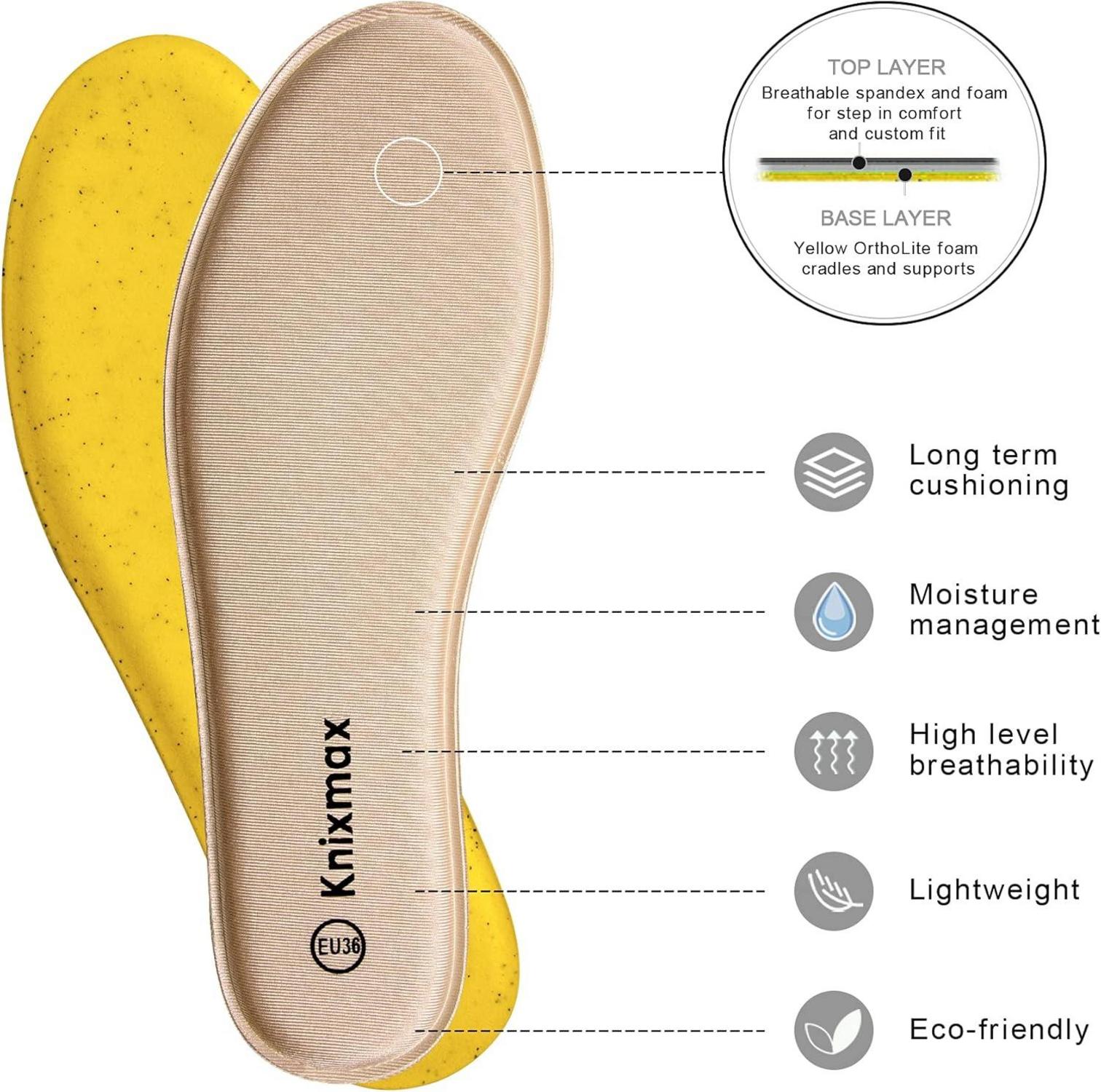 Memory Schaum Einlegesohlen Weich Beige für Damen Herren
