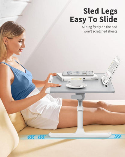 SAIJI Laptop Tisch groß verstellbar mit Schublade und Tablet-Schlitz