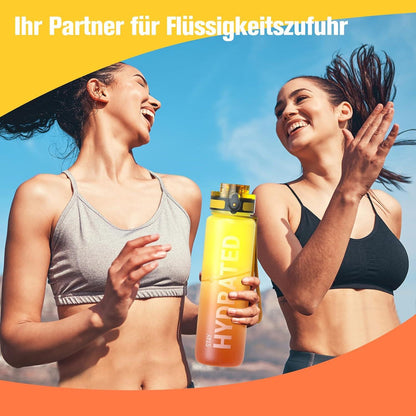 Sport Trinkflasche 1L BPA-frei Tritan Auslaufsicher für Gym Yoga Camping