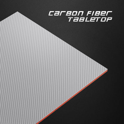 Gaming Schreibtisch ergonomisch 100x50 cm Kohlefaseroberfläche Grey