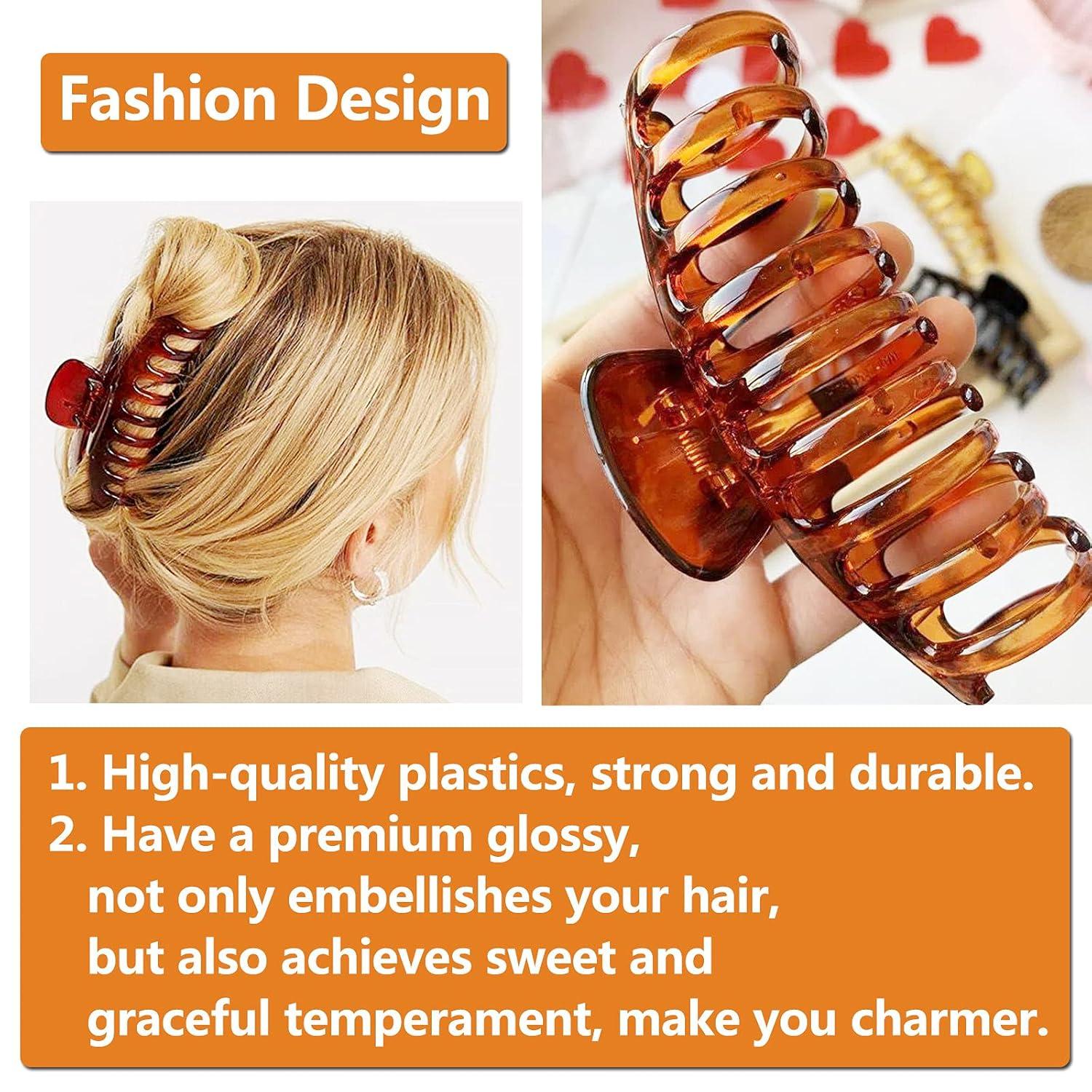 3er Set Kunststoff Haar Klaue Clips 11cm - Rutschfest