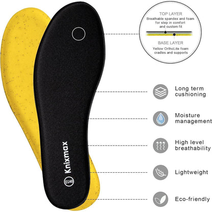 Memory Schaum Einlegesohlen Schwarz für Herren Damen Fußbett