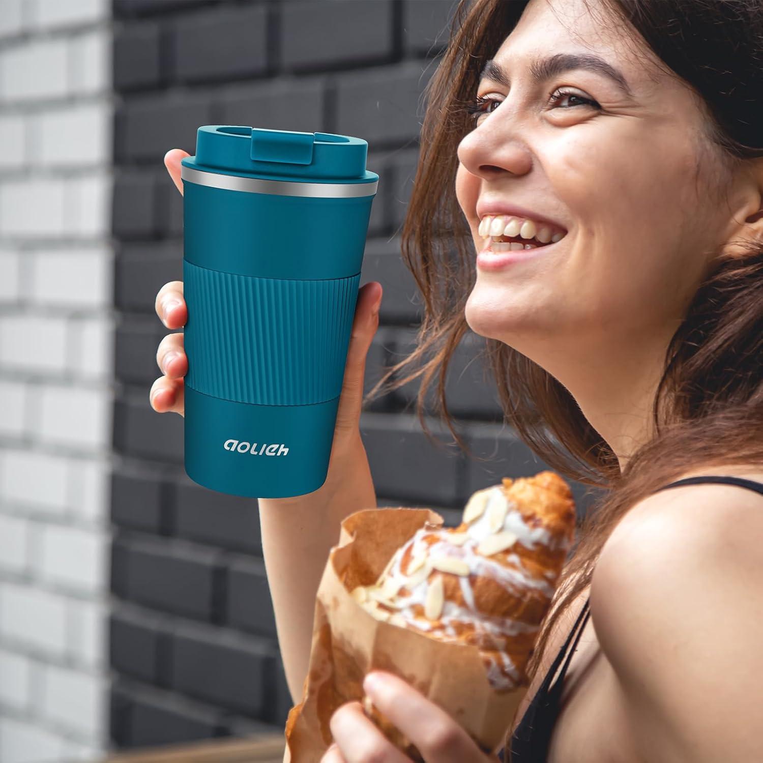 Thermobecher 510ML Auslaufsicherer Edelstahl Kaffeebecher Travel Mug