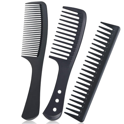 Breiter Carbon Friseurkamm 3er Set Lockenkamm Kit