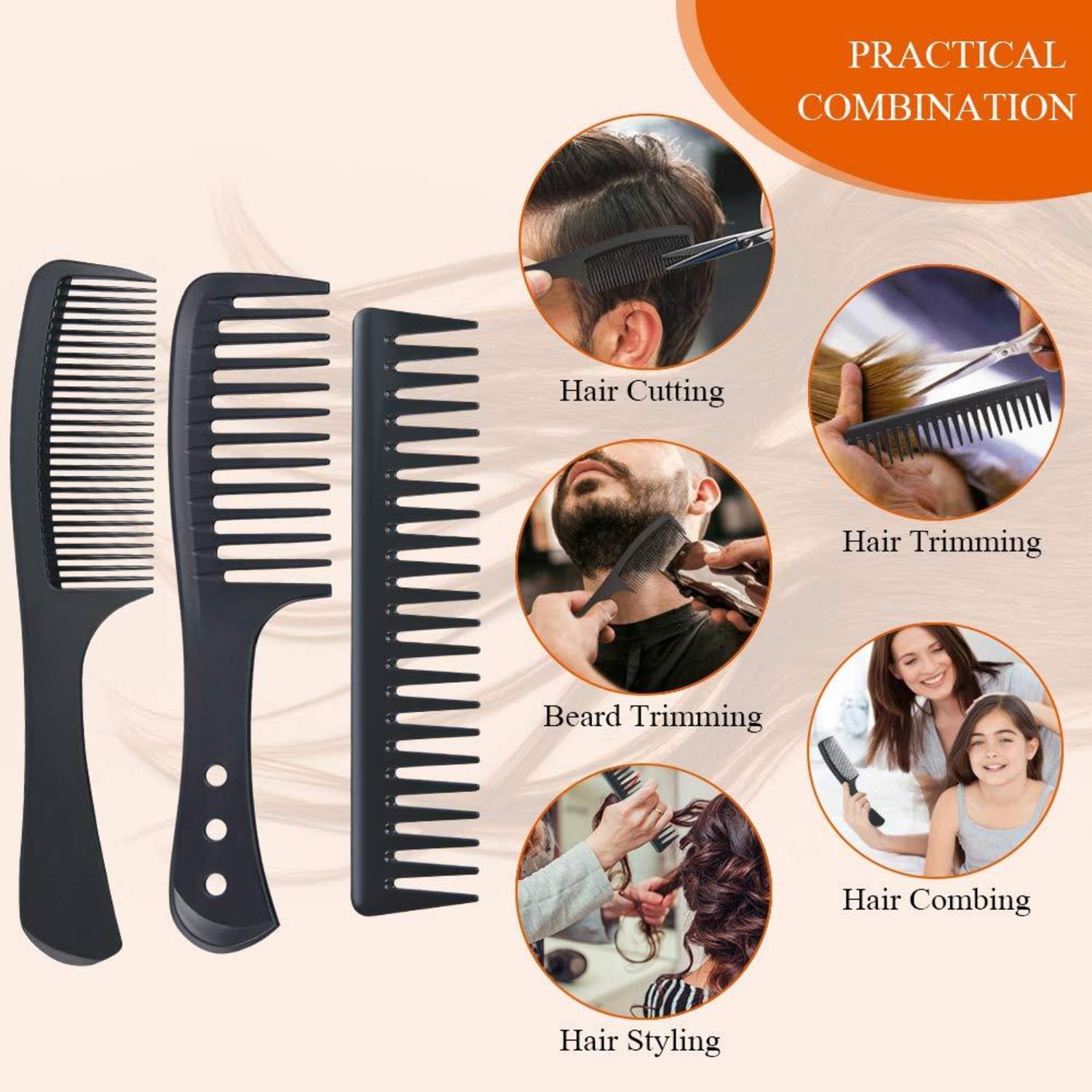 URAQT 3PCS Friseur Kamm Set - Profi Carbon Haarstyling Kamm Kit
