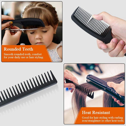 Breiter Friseurkamm Set 3PCS Carbon Antistatisch Hitzebeständig