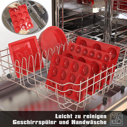 12er Silikon Muffinform Cupcake Backform Ø 6,5x3cm - Antihaft Muffin Silikonform