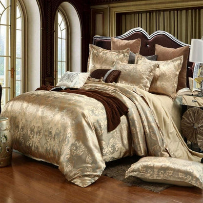 Satin Bettwäsche Set 200x200 cm | Gelb, Blumen, Wendebettwäsche