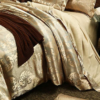 Satin Bettwäsche Set 200x200 cm | Gelb, Blumen, Wendebettwäsche