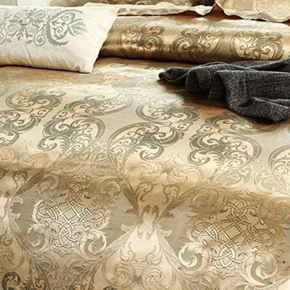 Satin Bettwäsche Set 200x200 cm | Gelb, Blumen, Wendebettwäsche