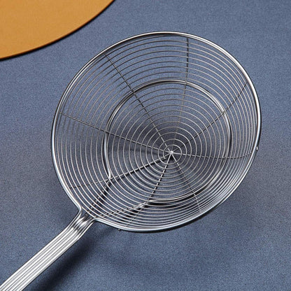 Edelstahl Sieb Spider Skimmer für Küche Spaghetti Pasta Tomaten, langer Griff