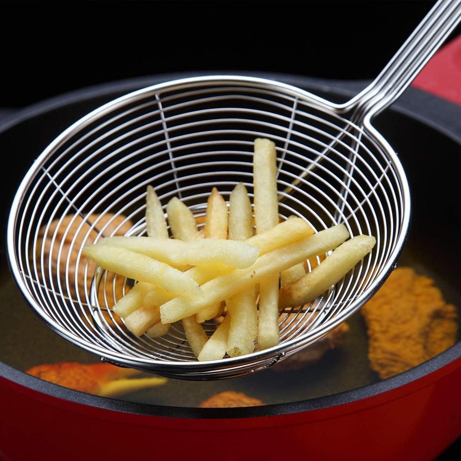Edelstahl Spider Skimmer Sieb Pasta Schlitzlöffel Küche Kochen Braten
