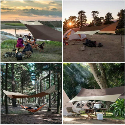 Forceatt Zeltplane Tarp 3,7x4,3m Ultraleicht Wasserdicht Hängematte Zelt Camping