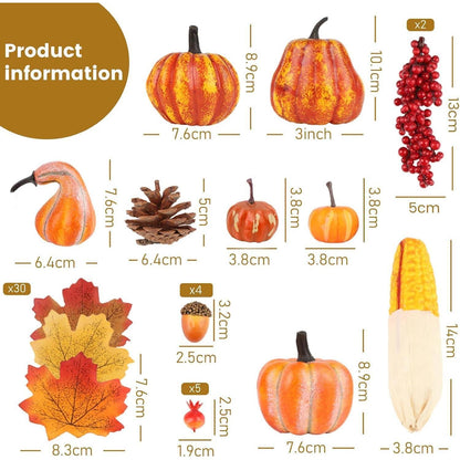 Künstliche Früchte Set 49 Stück Herbstdeko Halloween
