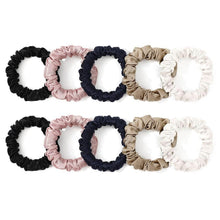 100% Seide Haargummis Damen Pferdeschwanzhalter Rosa Elfenbein 10er